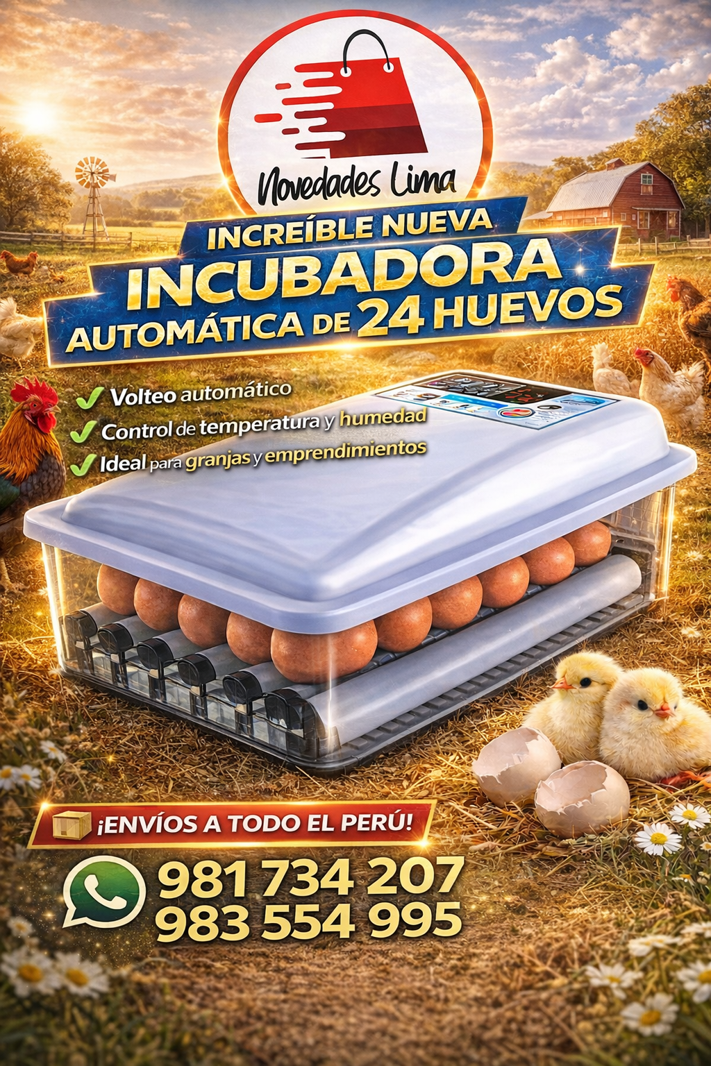 INCUBADORAS DE POLLLO DE 24 HUEVOS