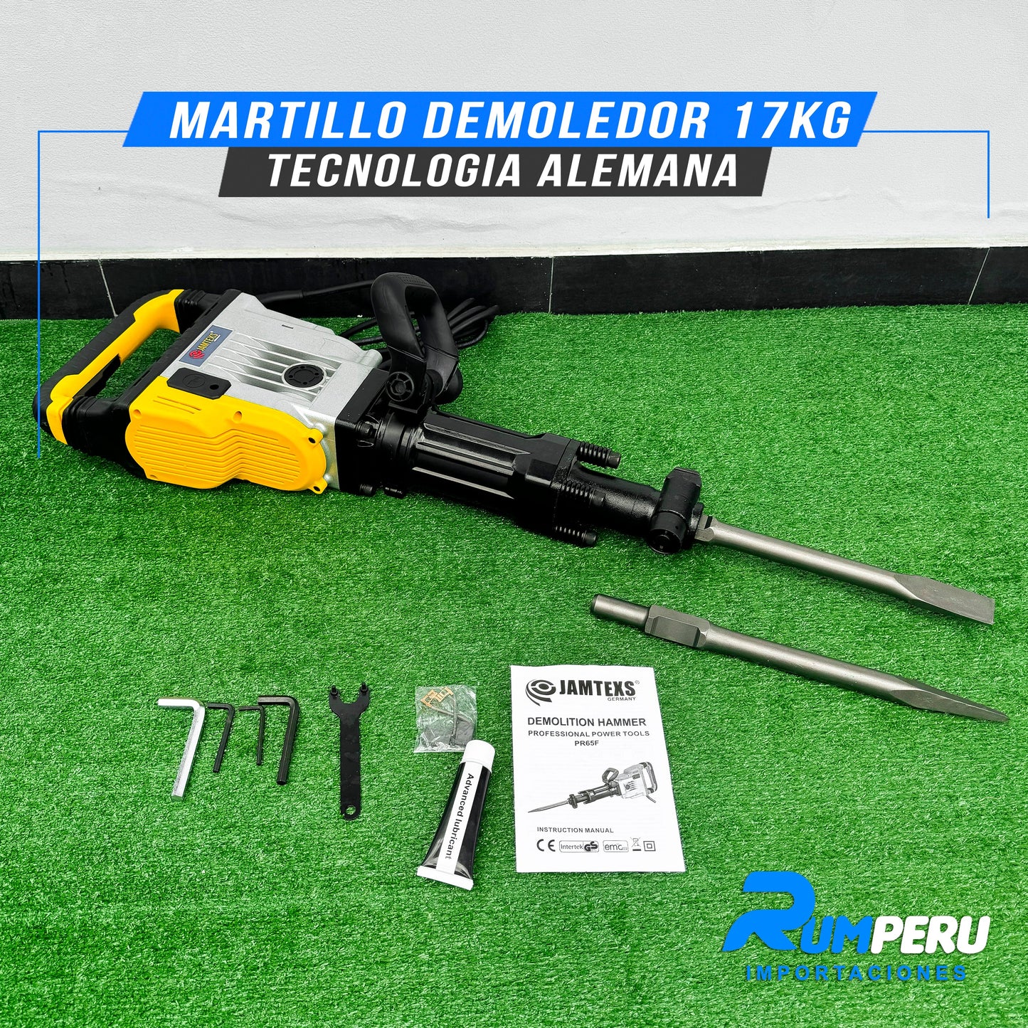 MARTILLO DEMOLEDOR 17 KILO GRAMOS TECNOLOGÍA ALEMANA