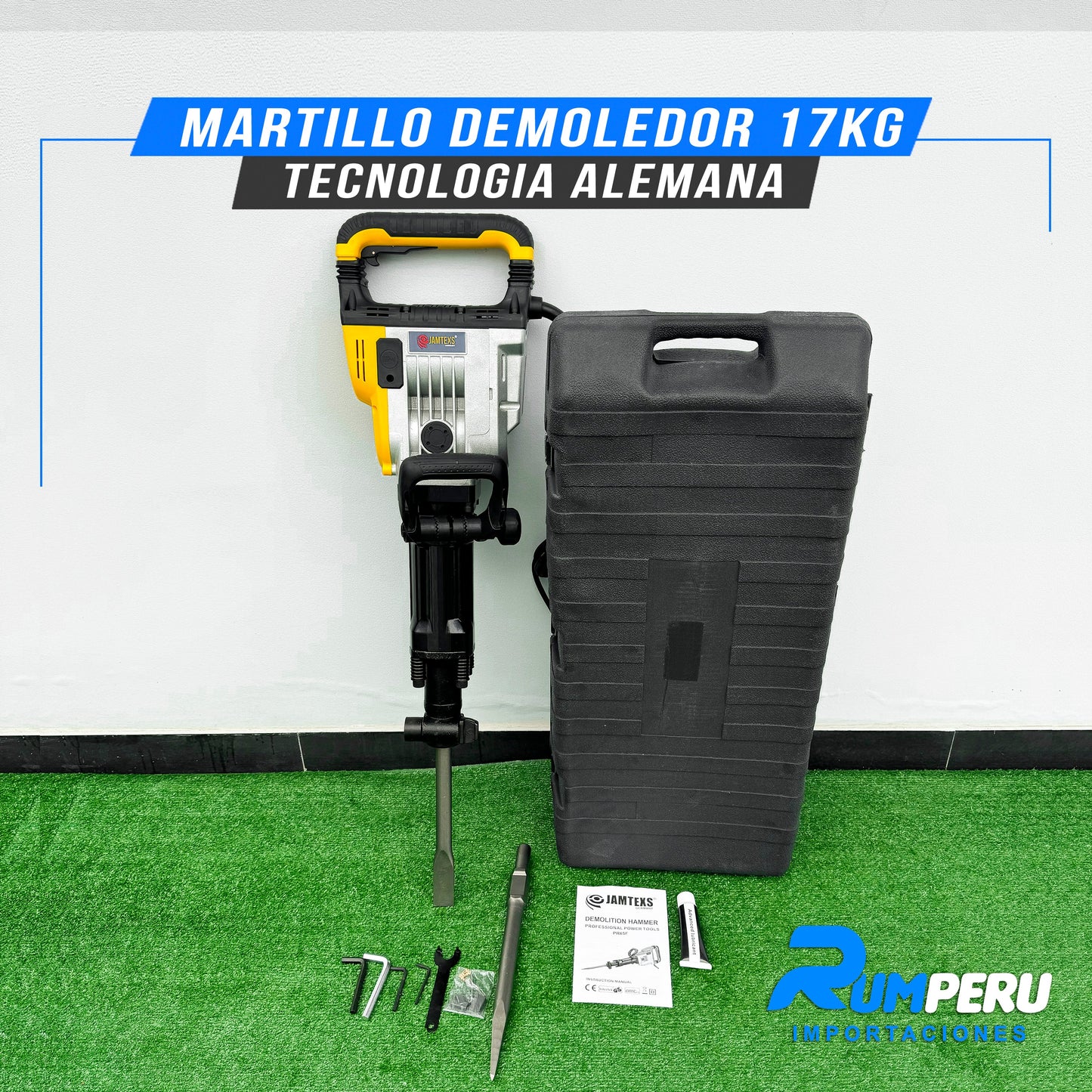 MARTILLO DEMOLEDOR 17 KILO GRAMOS TECNOLOGÍA ALEMANA