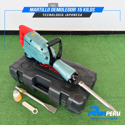 MARTILLO DEMOLEDOR 15 KILO GRAMOS TECNOLOGÍA ALEMANA
