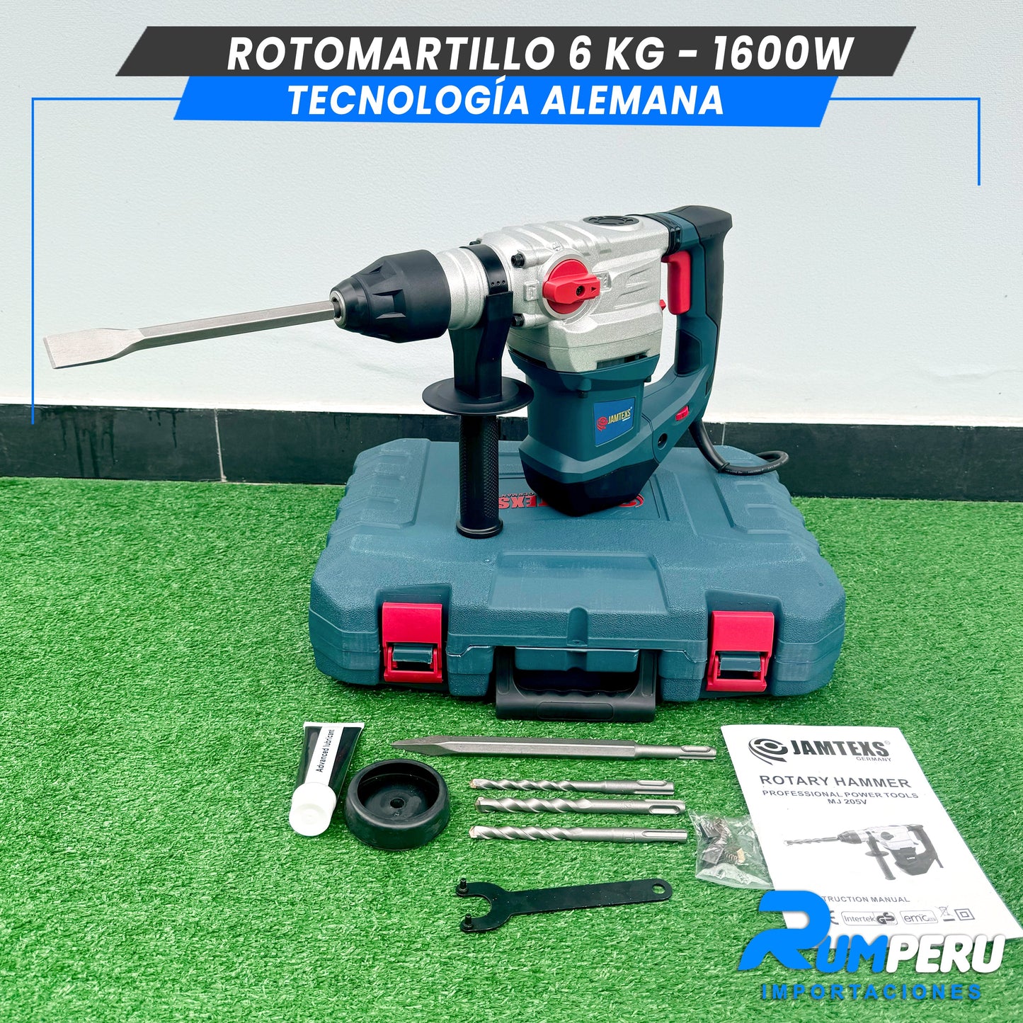 ROTOMARTILLO 6 KILO GRAMOS - 1600W TECNOLOGÍA ALEMANA